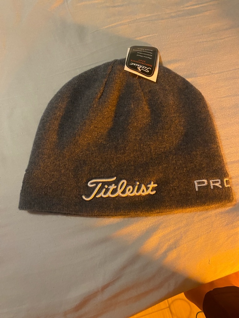 Titleist Charcoal Gray Knit Beanie with White Logo